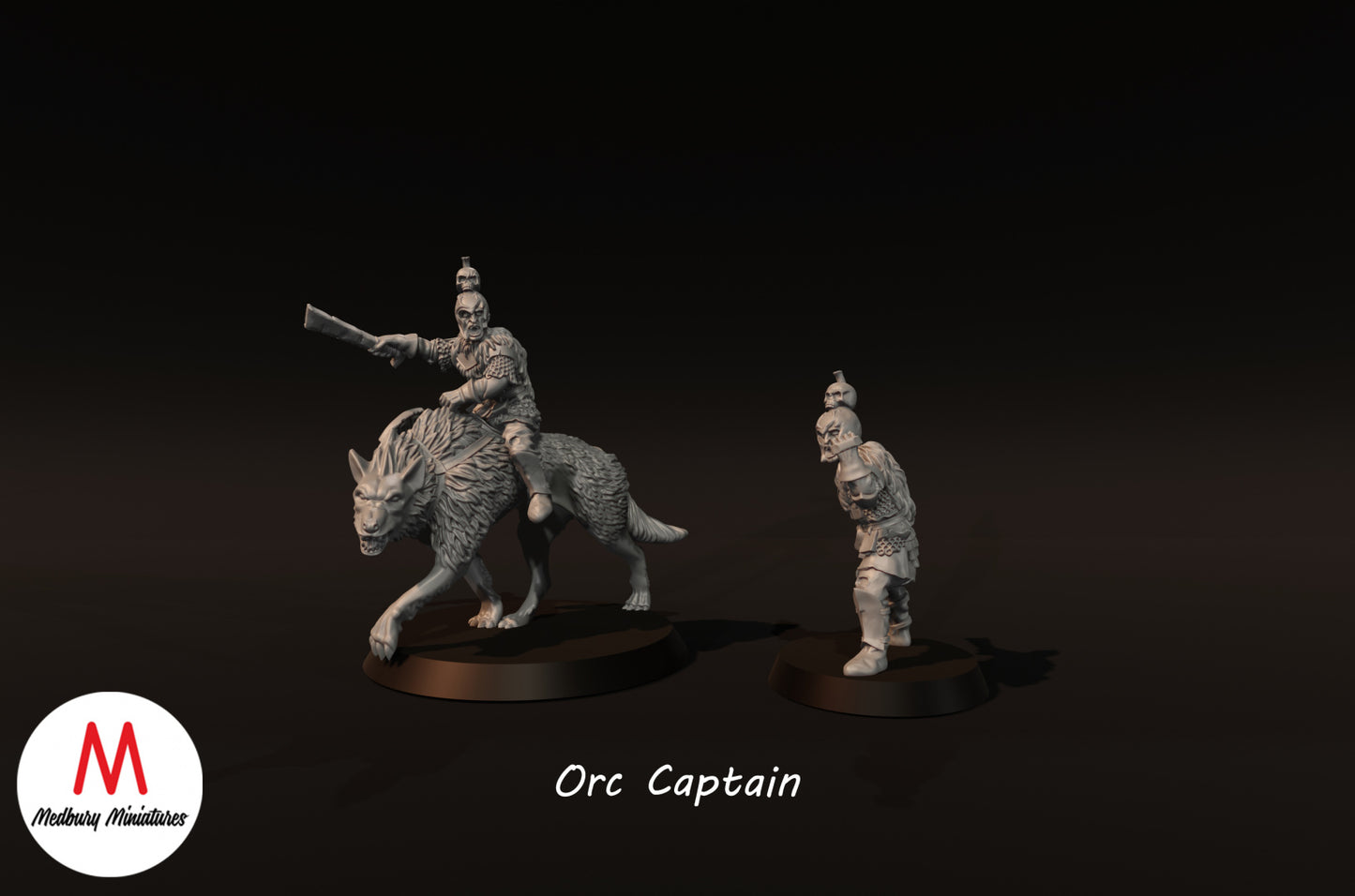 Capitaine Orc à pied et à cheval - Medbury Miniatures