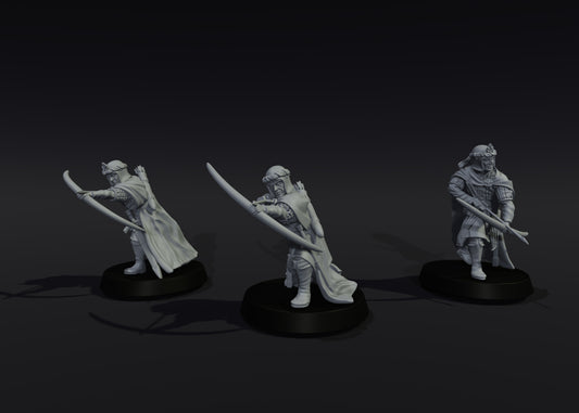 Rangers de haut rang avec arcs x3 - Medbury Miniatures