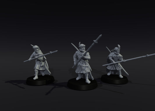 High Men Rangers with Spears x3 - Medbury Miniatures