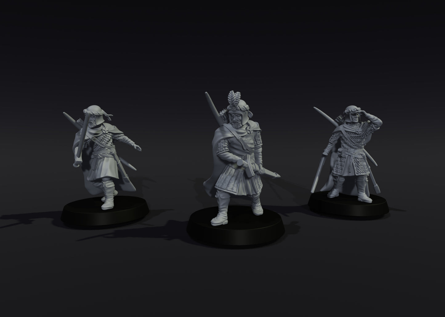 High Men Rangers with Swords x3 - Medbury Miniatures