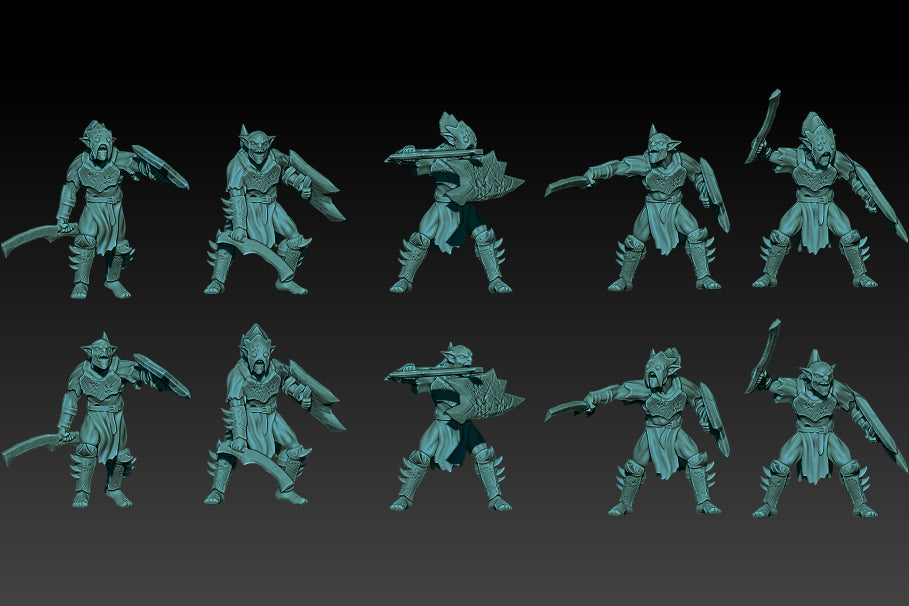 Goblins with Swords and Shields - KzK Minis