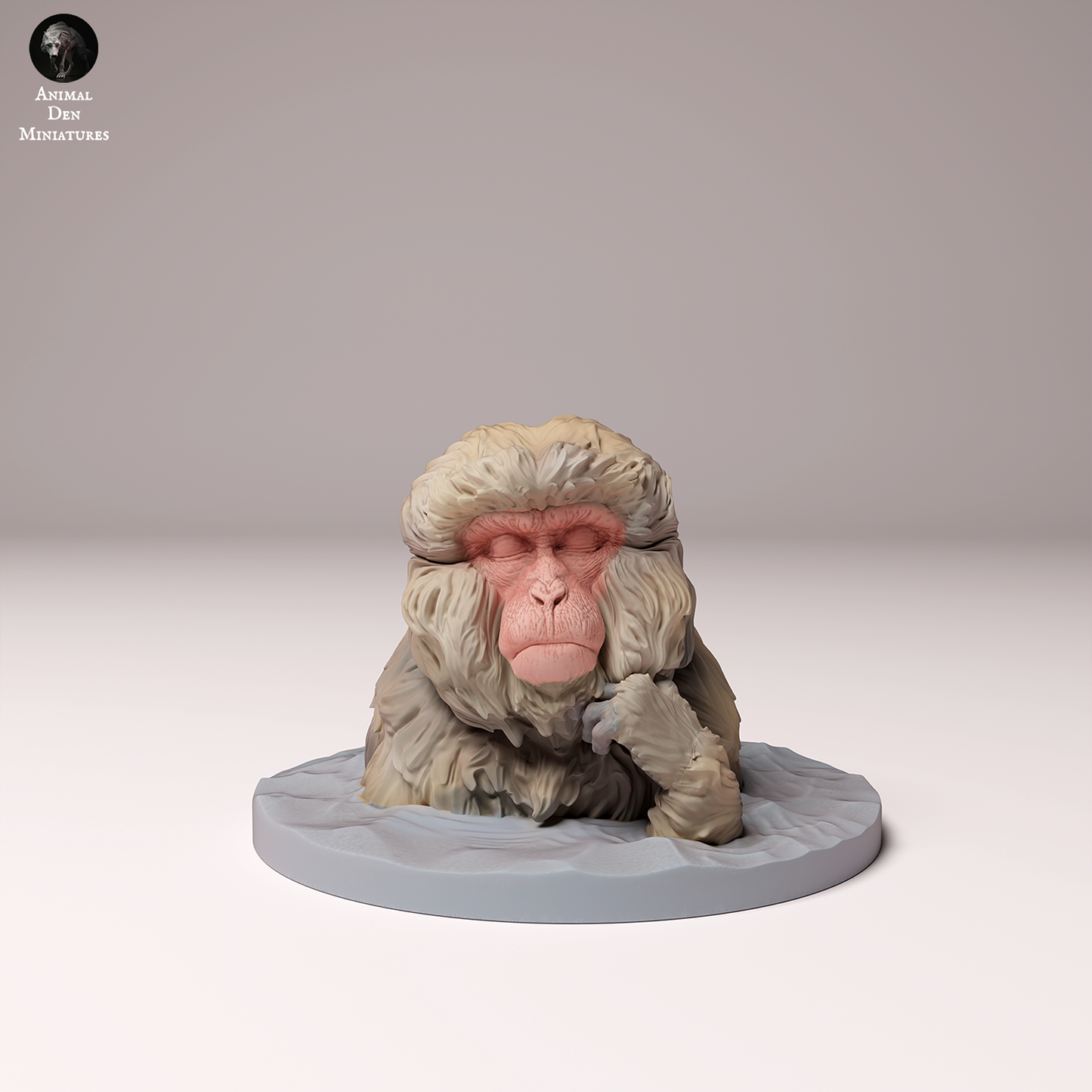 Snow Monkey Bath (Japanese Macaque)  - Animal Den Miniatures