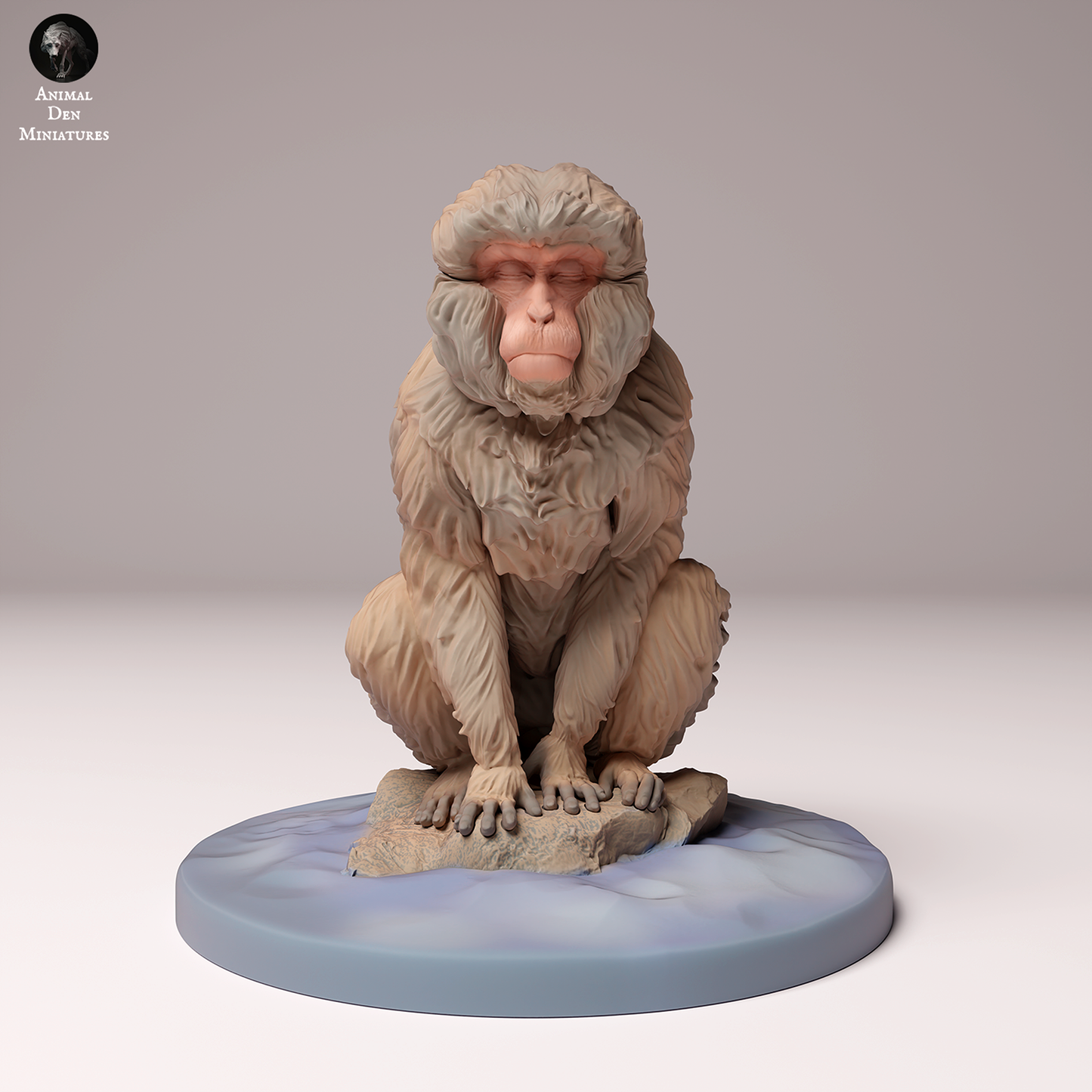 Snow Monkey (Japanese Macaque) Sitting - Animal Den Miniatures