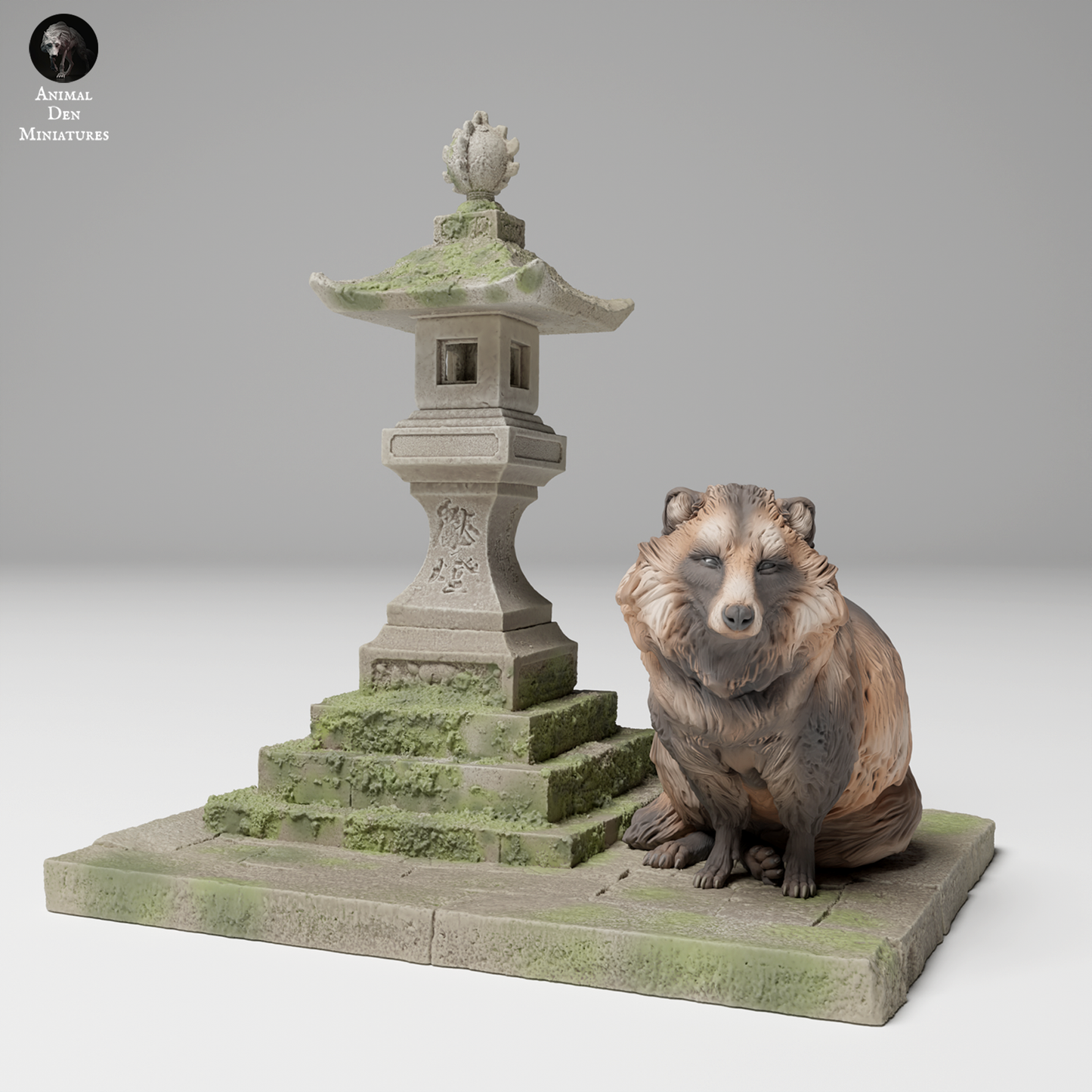 Tanuki mit Laterne - Animal Den Miniatures