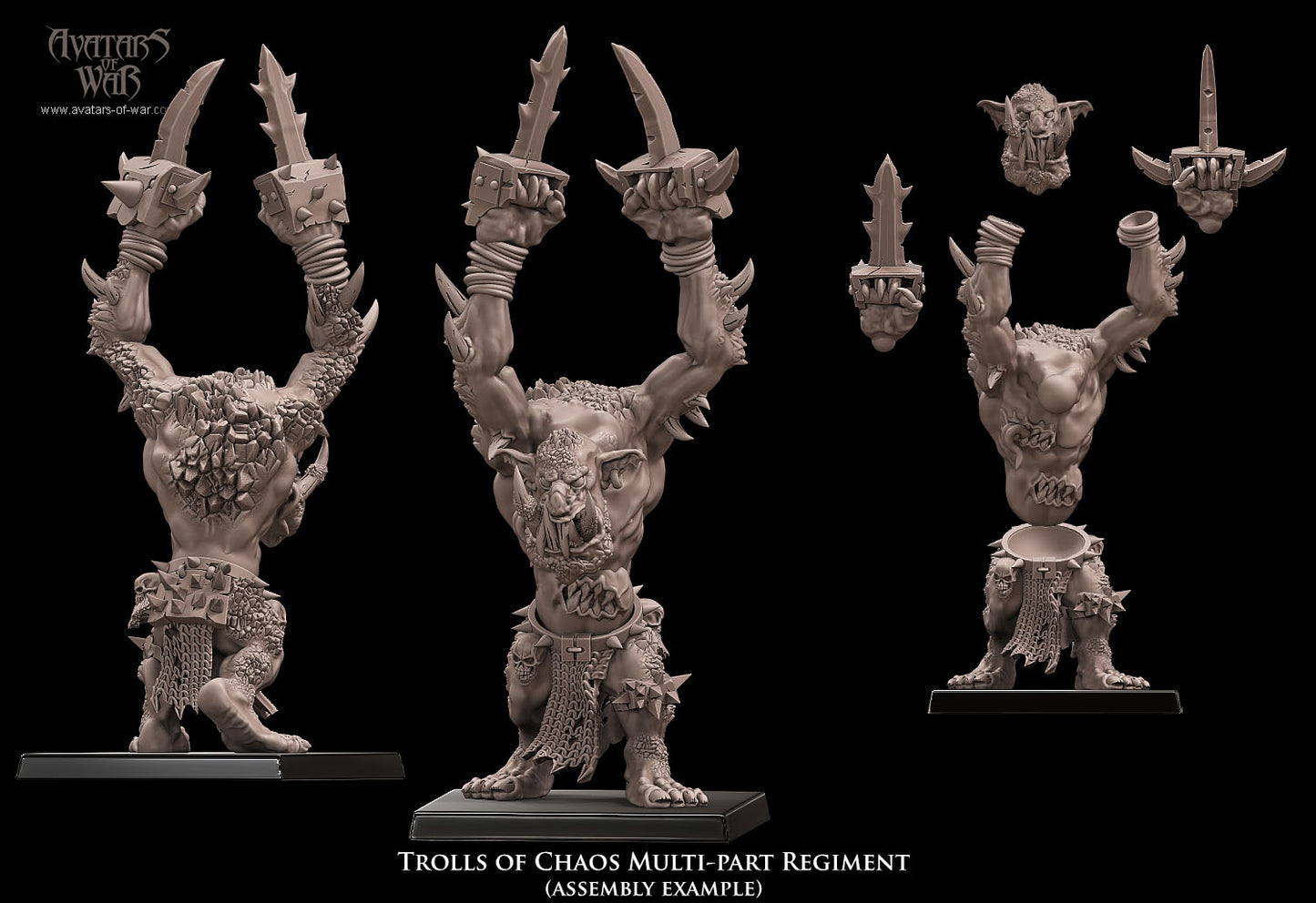 5x Trolls of Chaos mehrteiliges Regiment - Avatars of War