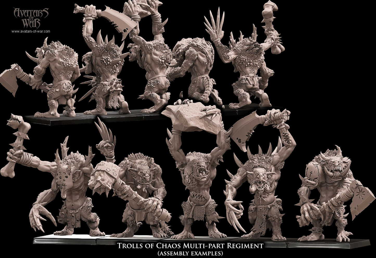 5x Trolls of Chaos mehrteiliges Regiment - Avatars of War