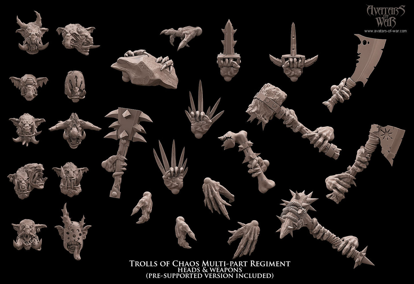 5x Trolls of Chaos mehrteiliges Regiment - Avatars of War