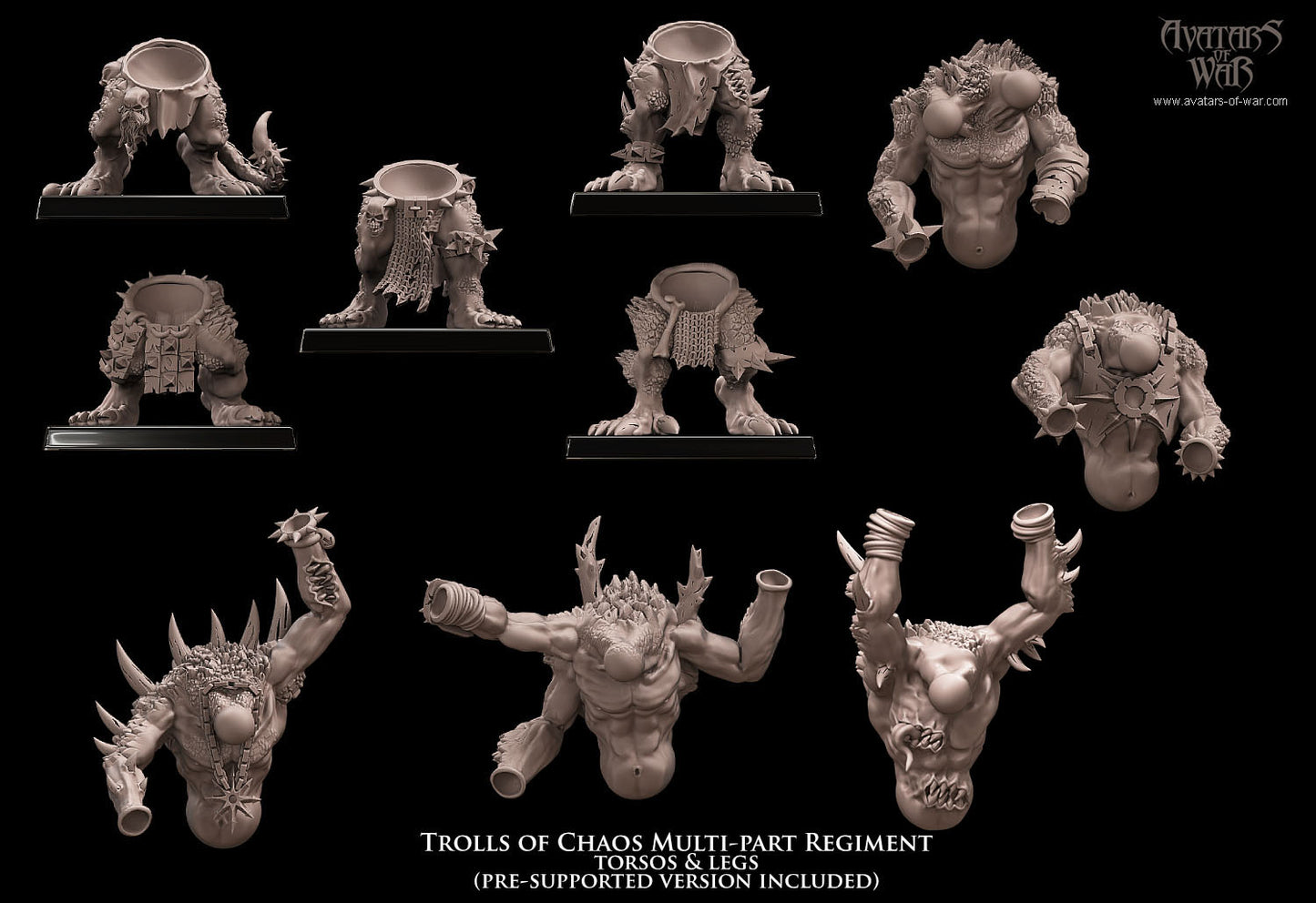 5x Trolls of Chaos mehrteiliges Regiment - Avatars of War