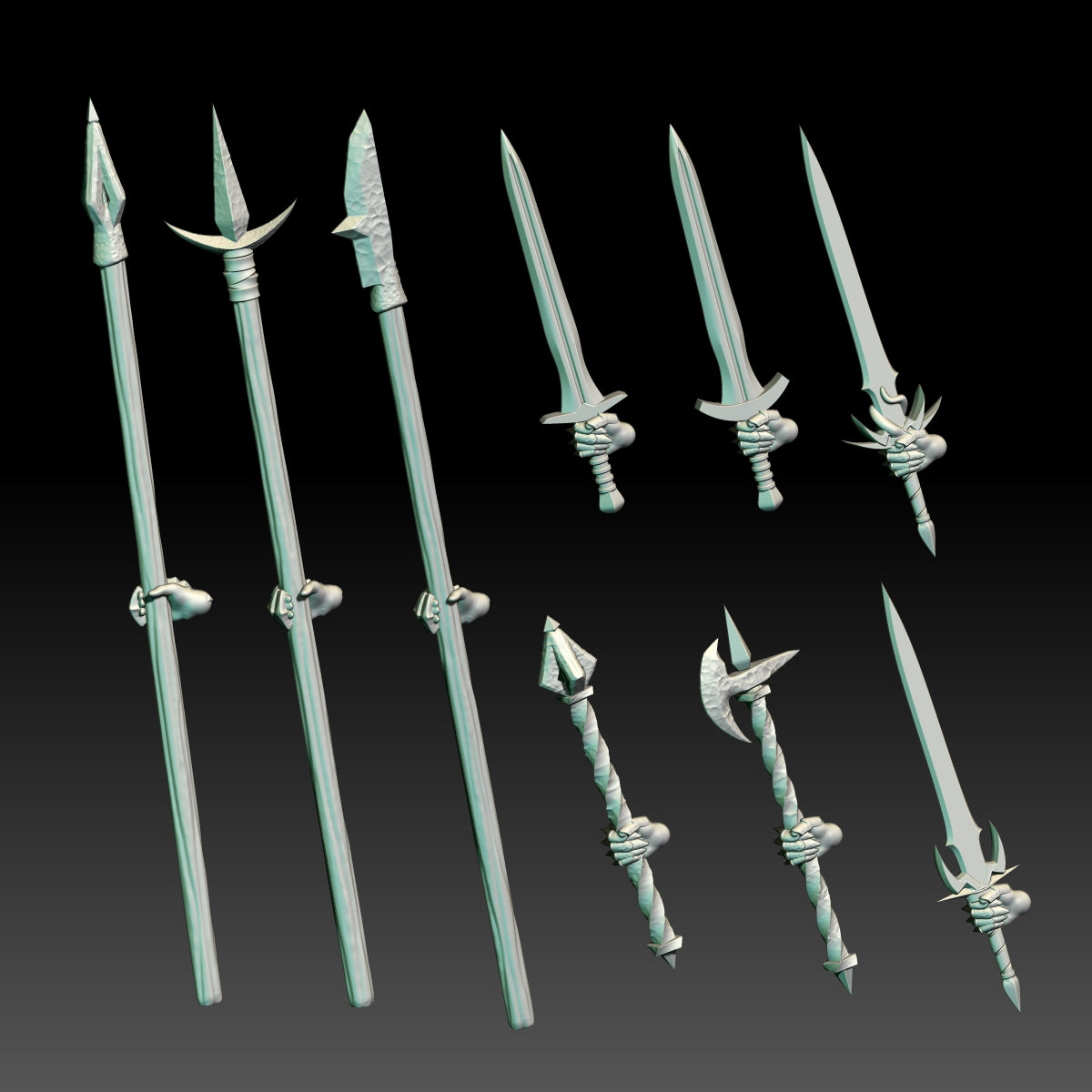 Dark Souled Men Weapons - KzK Minis