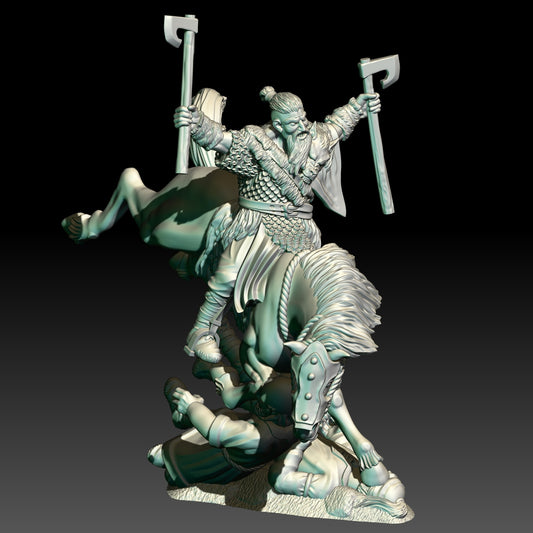 Wuld the Wildman Leader on Foot and Mounted - KzK Minis