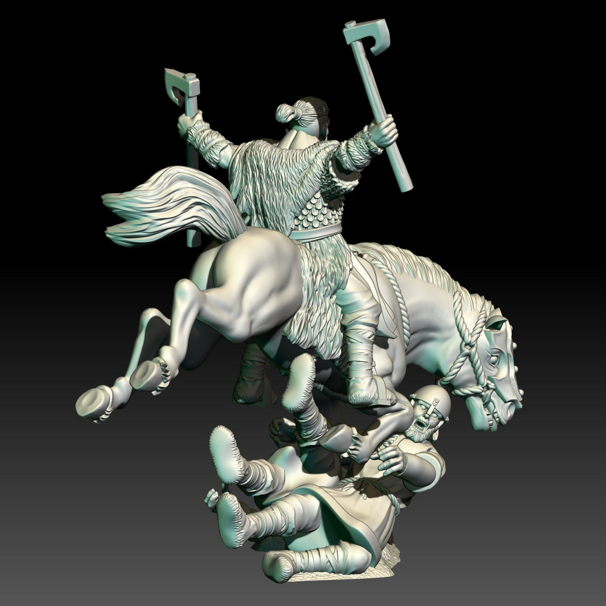 Wuld the Wildman Leader on Foot and Mounted - KzK Minis