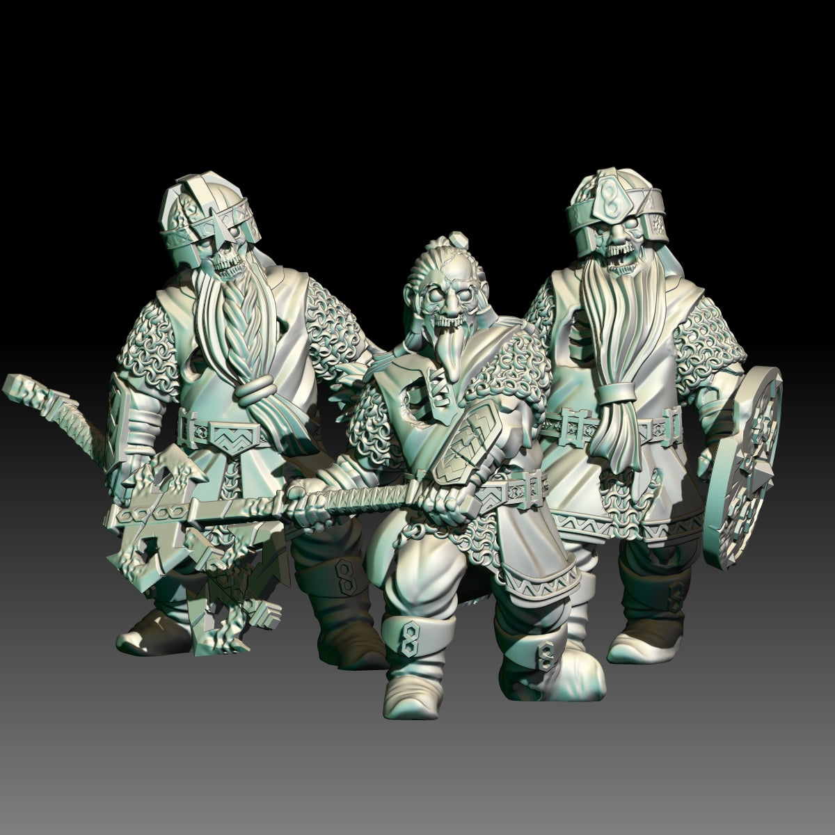 3x Zombie Dwarves - KzK Minis