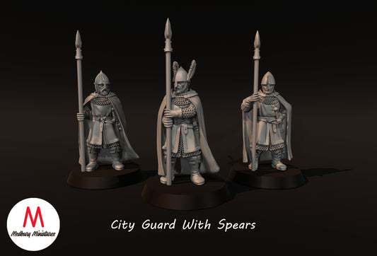 City Guards With Spears On Foot - Medbury Miniatures