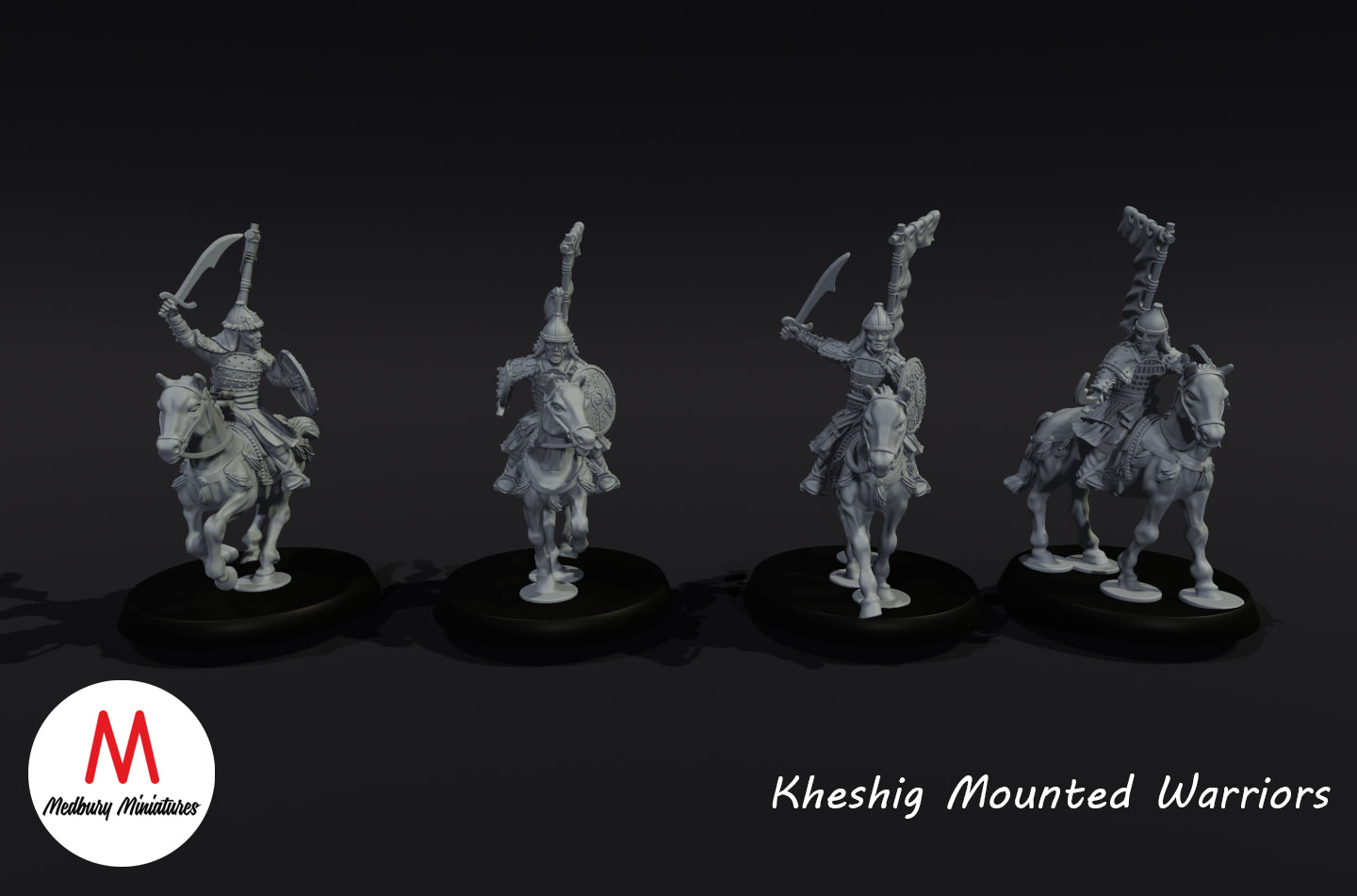 Kheshig-berittene Krieger - Medbury Miniatures