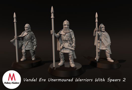 Guerriers sans armure avec lances de l'ère Vendel 2 - Medbury Miniatures