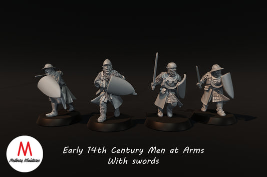 Early 14th Century Men at Arms With Hand Weapons 1 - Medbury Miniatures