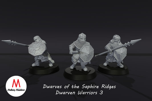 Dwarves of the Sapphire Ridges Dwarf Warriors 3 - Medbury Miniatures