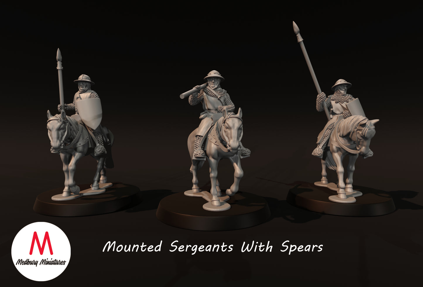 Mounted Sergeants With Spears - Medbury Miniatures