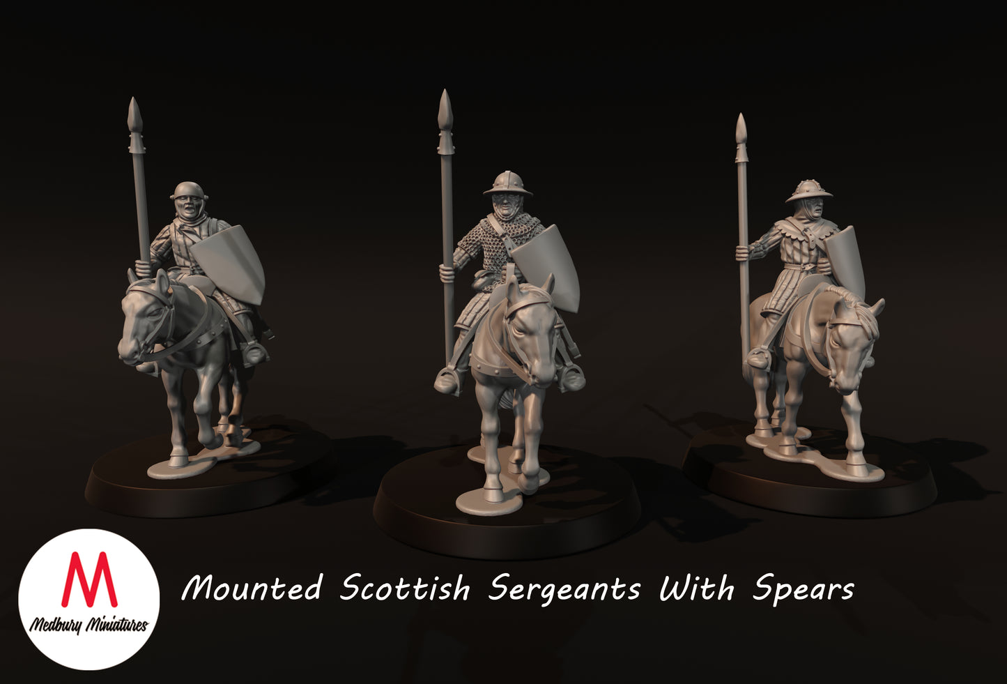 Berittene Schottische Sergeanten mit Speeren - Medbury Miniatures