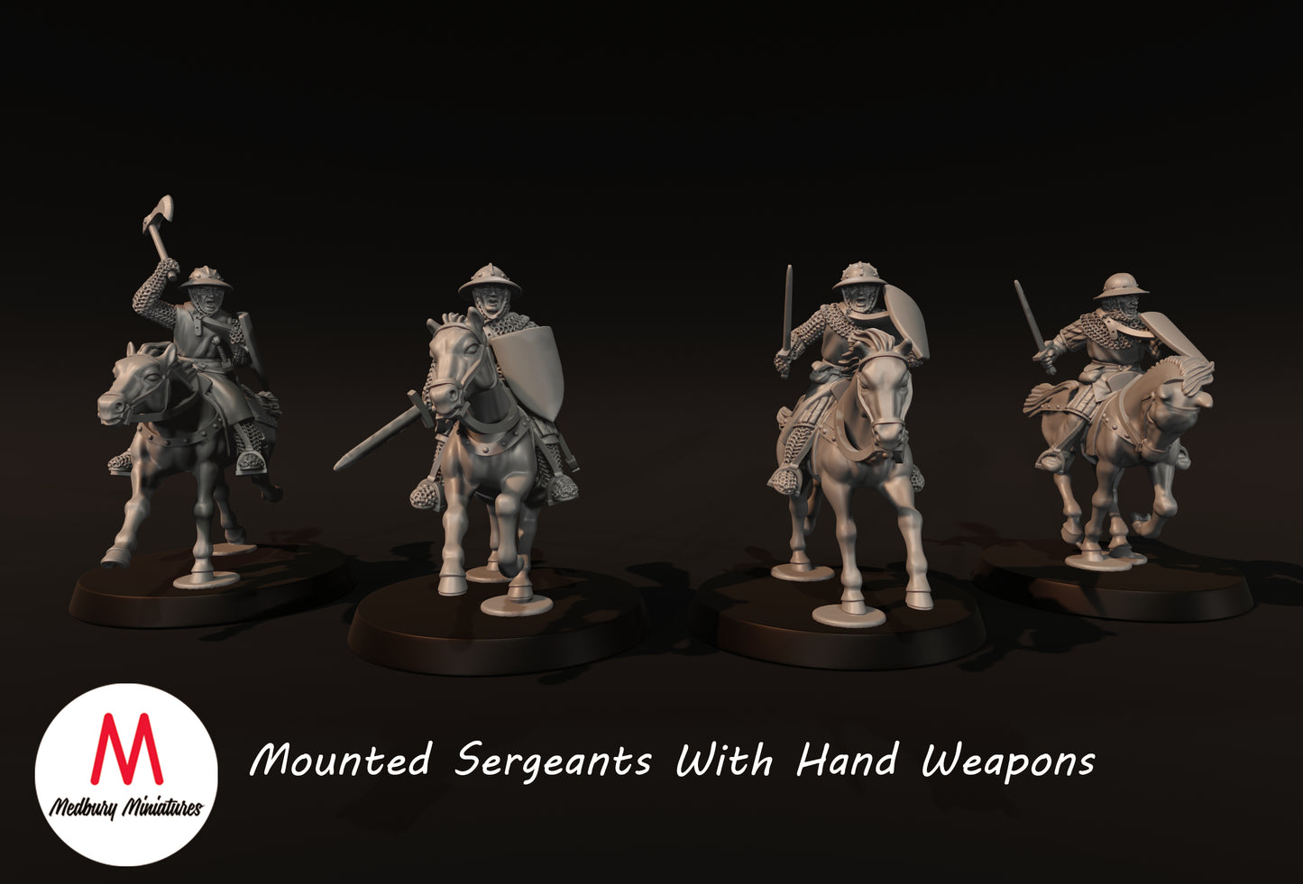 Berittene Sergeanten mit Handwaffen - Medbury Miniatures