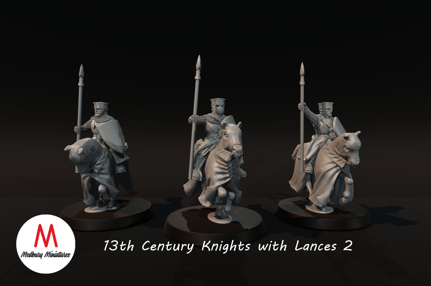 13th Century Knights with Lances 2 - Medbury Miniatures