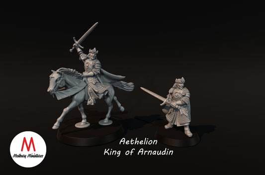 Arnaudin King on Foot and Mounted - Medbury Miniatures