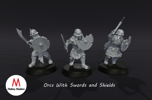 Orc Warriors with Sword and Shield - Medbury Miniatures