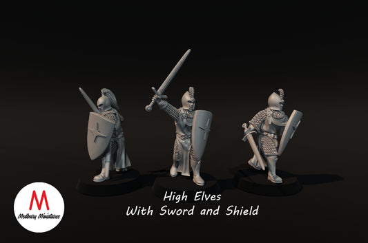 High Elves with Sword and Shield - Medbury Miniatures