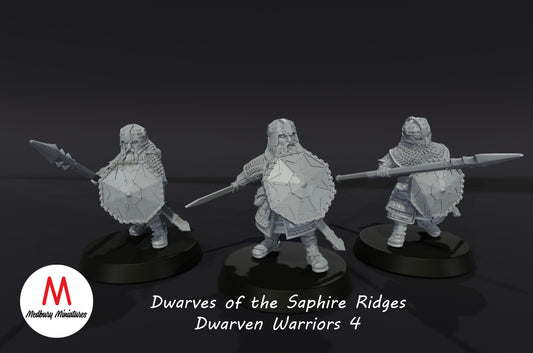 Dwarves of the Sapphire Ridges Dwarf Warriors 4 - Medbury Miniatures