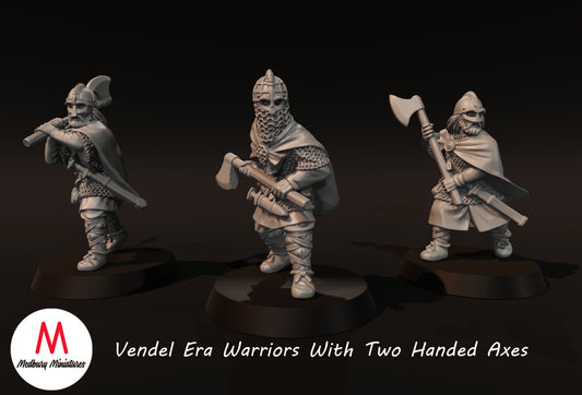 Vendel Era Warriors With Two Handed Axes - Medbury Miniatures