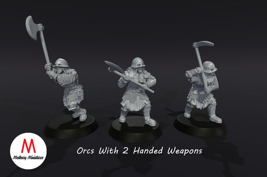 Orc Warriors with 2 Handed Weapon - Medbury Miniatures