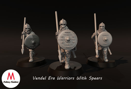 Guerriers de l'ère Vendel avec lances 1 - Medbury Miniatures