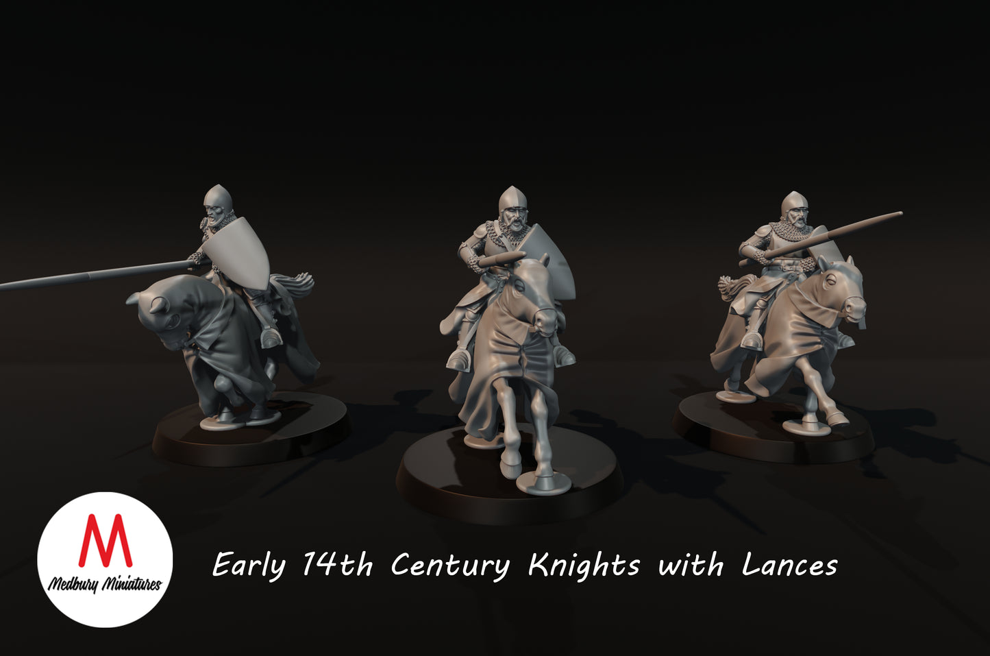 Early 14th Century Knights with Lances - Medbury Miniatures