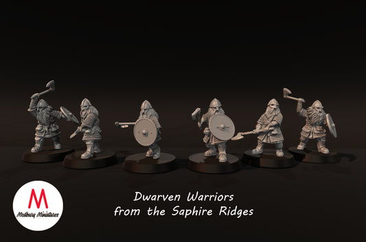 Zwerge der Saphire Ridges Zwergenkrieger mit Äxten - Medbury Miniatures