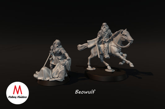 Beowulf on Foot and Mounted - Medbury Miniatures