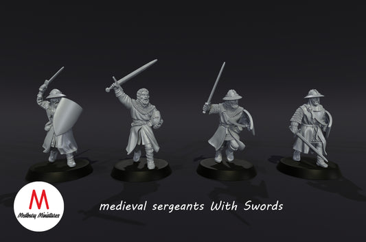 Medieval Sergeants with Swords - Medbury Miniatures