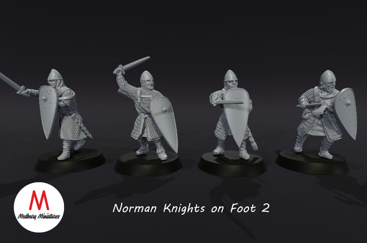 Normannische Ritter zu Fuß 2 - Medbury Miniatures