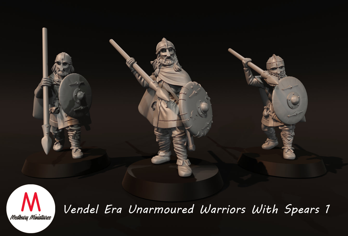 Vendel Era Unarmoured Warriors With Spears 1 - Medbury Miniatures