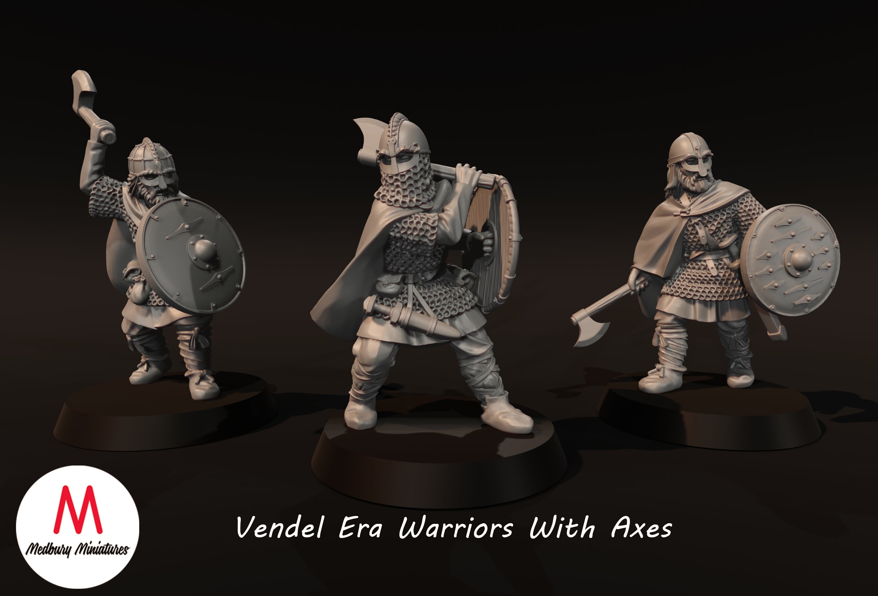 Vendel Era Warriors With Axes Medbury Miniatures