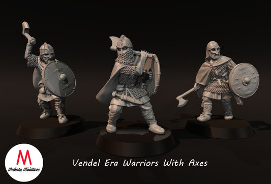 Guerriers de l'ère Vendel avec des haches - Medbury Miniatures