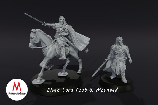 Elven Lord Foot & Mounted  - Medbury Miniatures