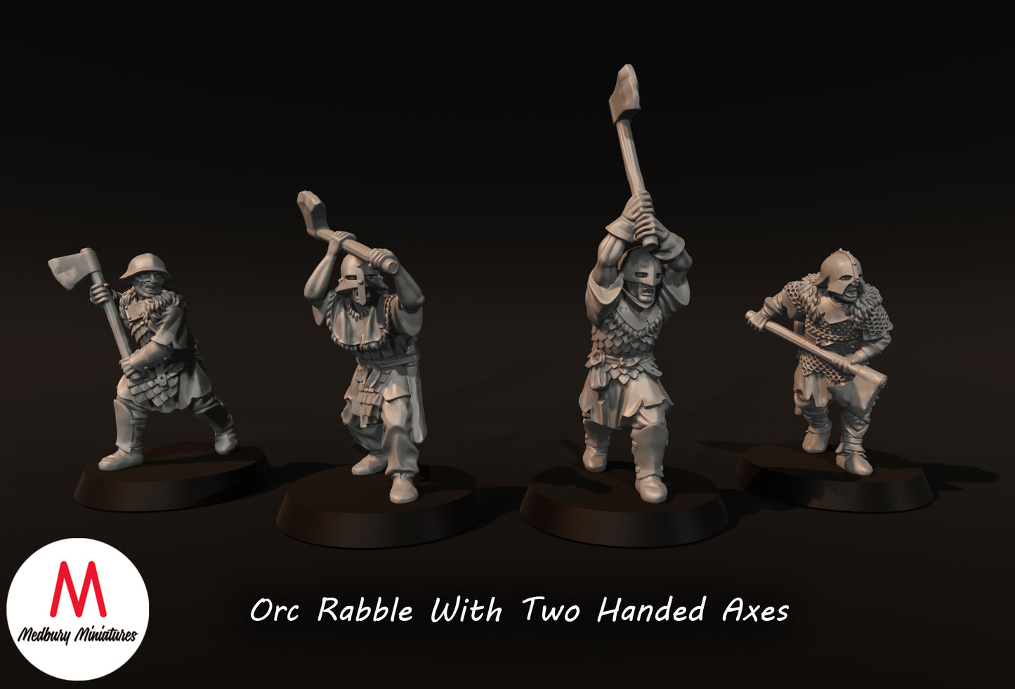 Orc Rabble With Two Handed Axes - Medbury Miniatures