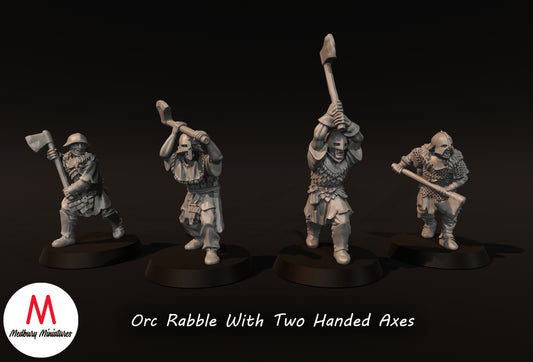 Orc Rabble avec des haches à deux mains - Medbury Miniatures