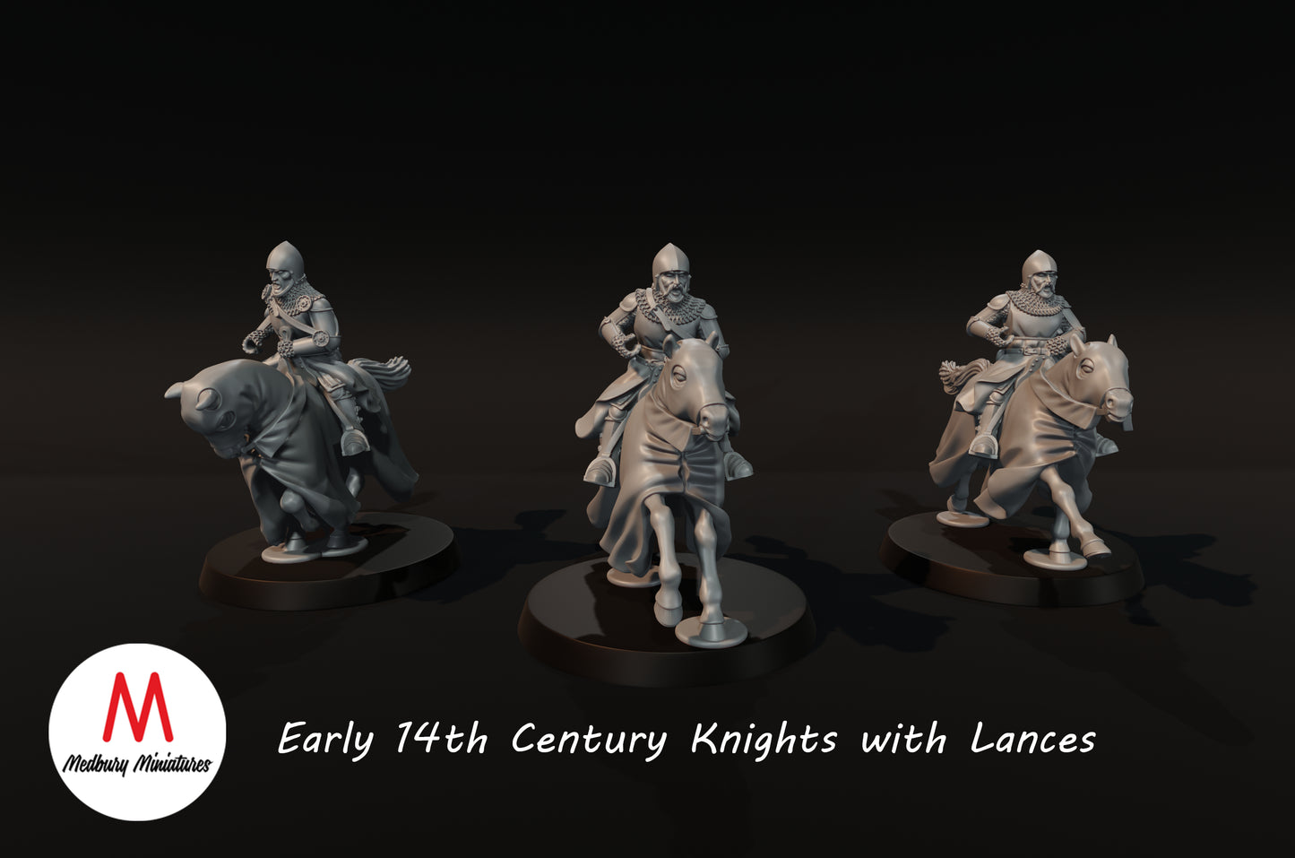 Early 14th Century Knights with Lances - Medbury Miniatures