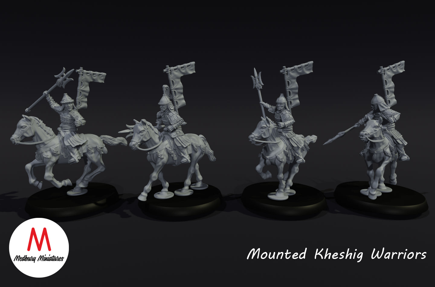 Kheshig-berittene Krieger - Medbury Miniatures