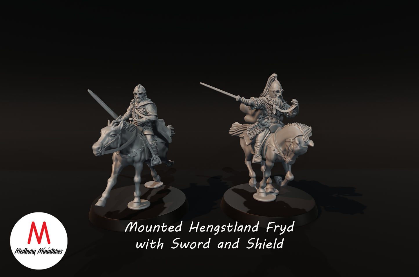 Hengstlandreiter mit Schwertern 1 - Medbury Miniatures