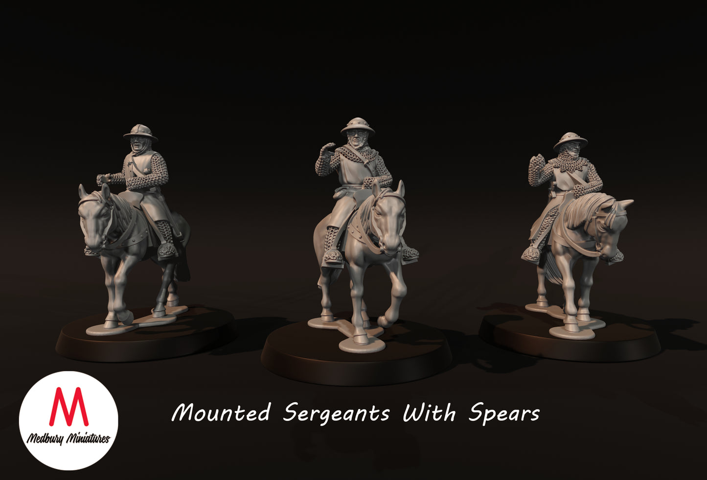 Mounted Sergeants With Spears - Medbury Miniatures