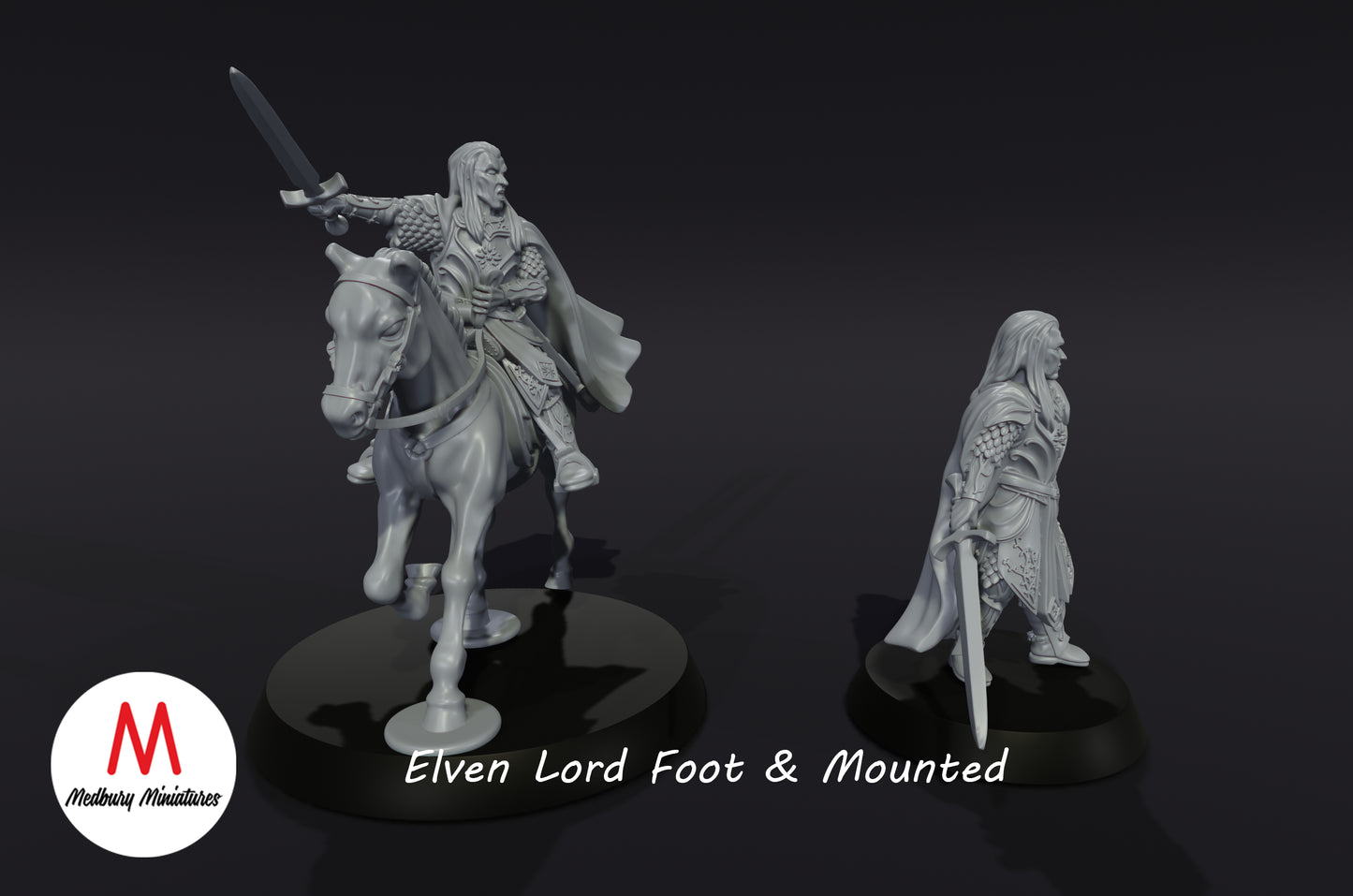 Elven Lord Foot & Mounted  - Medbury Miniatures