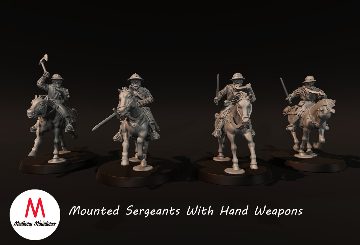 Berittene Sergeanten mit Handwaffen - Medbury Miniatures