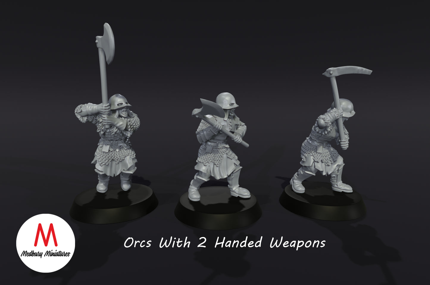 Guerriers orques avec une arme à deux mains - Medbury Miniatures